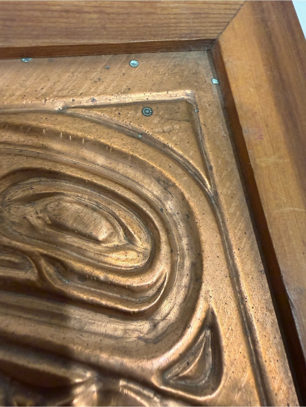 Large 1997 Joseph Paul Illg Copper Relief Art Panel Raven Whale Keepsake Box - Picture 9 of 15